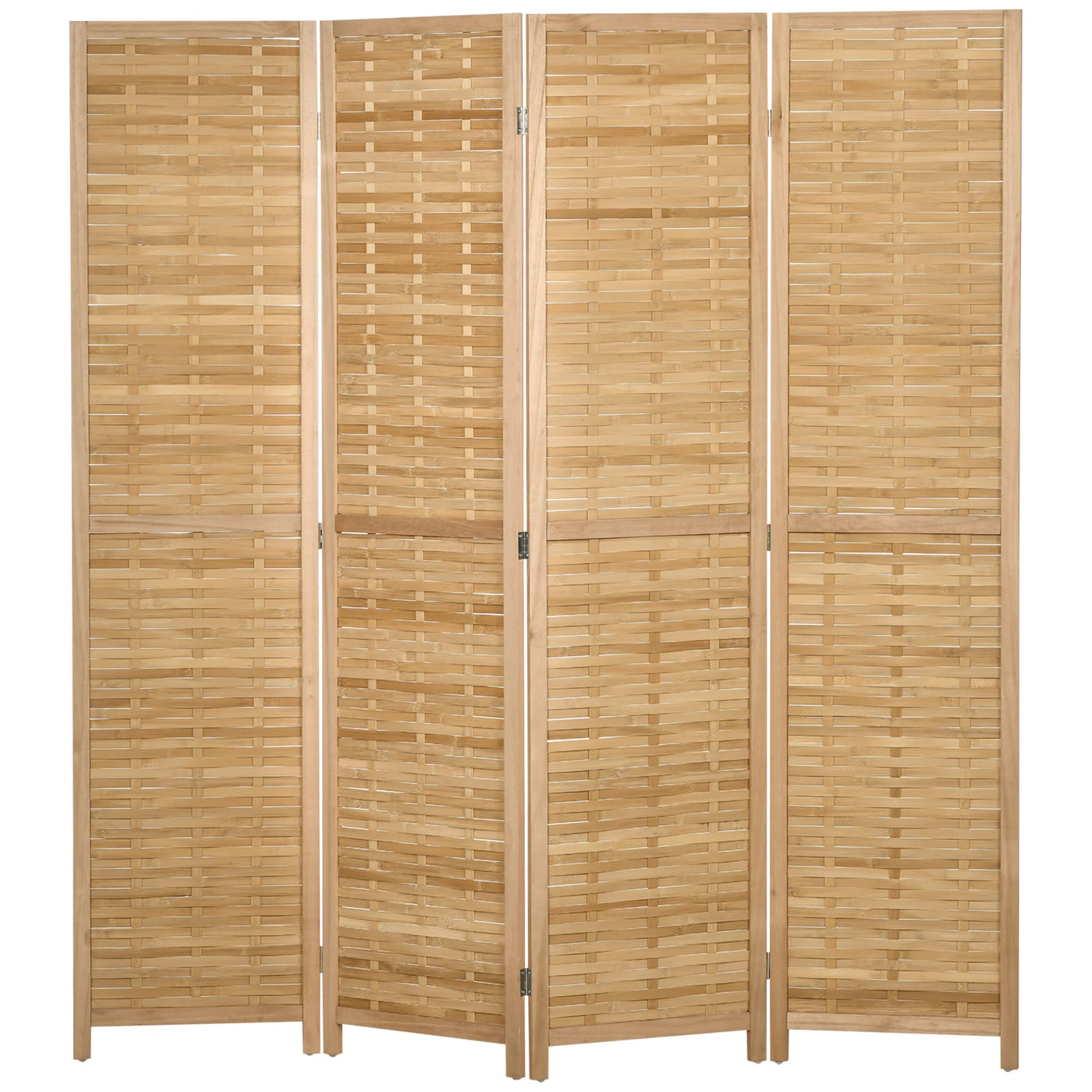 Paravent 4 Panneaux Bambou — Cloison Naturelle Légère 160 × 170 cm