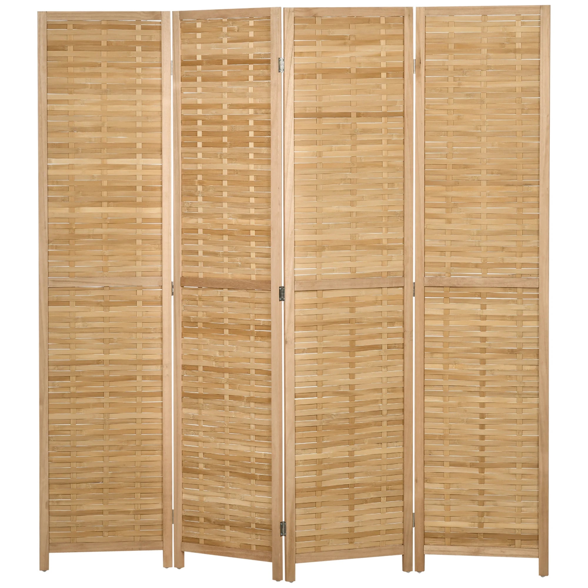 Paravent 4 Panneaux Bambou — Cloison Naturelle Légère 160 × 170 cm
