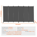 Paravent Pliable Tissu Gris — 6 Panneaux 336×181 cm