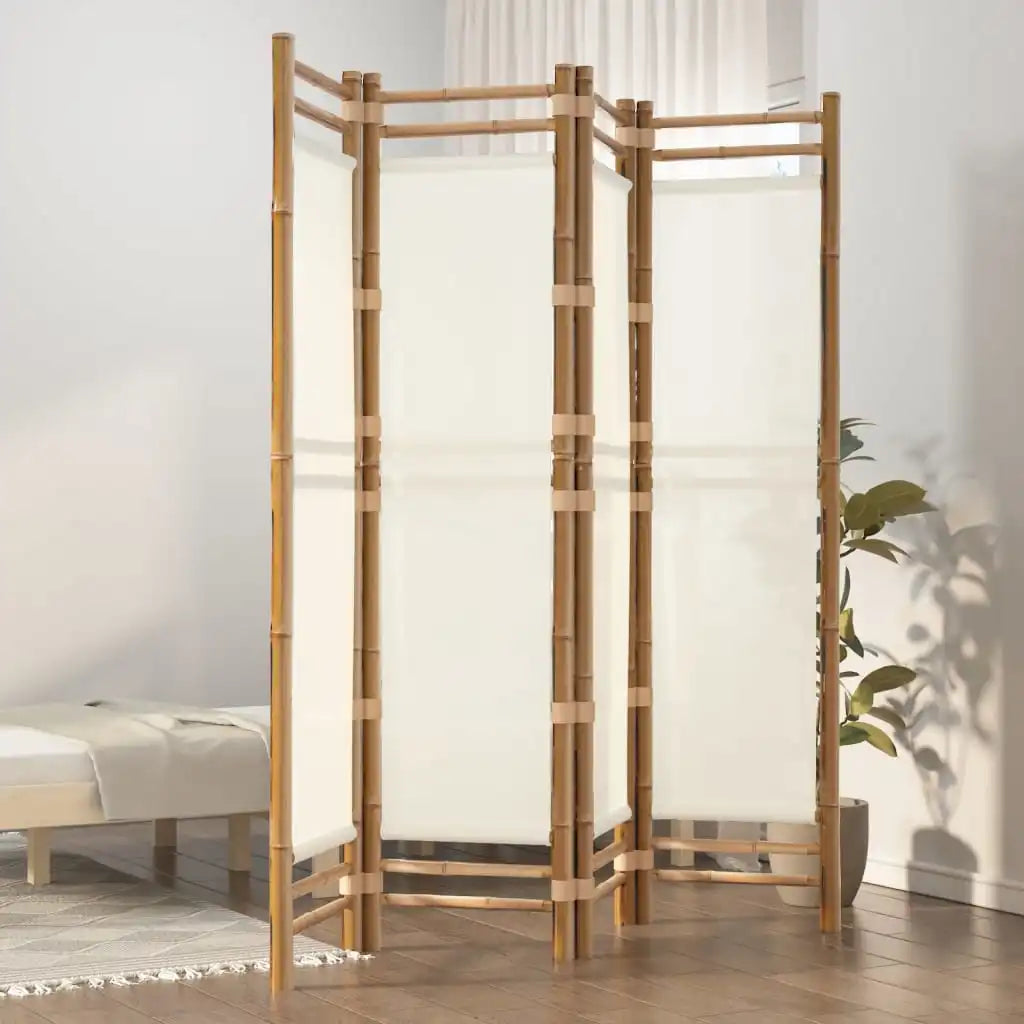 Paravent Bambou & Toile — Cloison Zen | 2 Largeurs au Choix