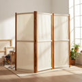 Paravent 3 Panneaux Crème & Blanc 210 × 180 cm — Cloison Légère Premium