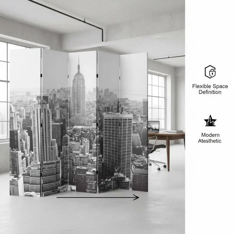Paravent Cadre Bois & Toile Photo Imprimée — Cloison Décorative en 3 Dimensions