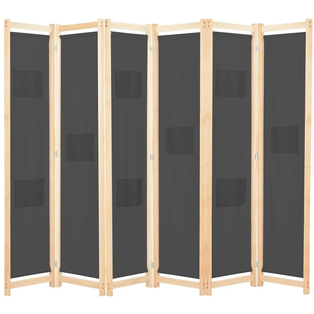 Paravent 4 Panneaux Tissu Gris — Séparateur Acoustique 240 × 170 cm