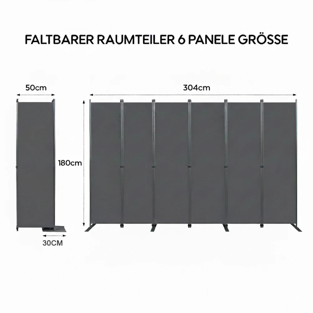 Paravent 6 Panneaux Grand Format 304 × 180 cm — Cloison Bureau & Open Space