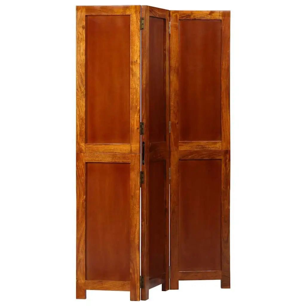 Paravent 3 Panneaux en Bois d'Acacia Massif — Coloris Chocolat, 180 cm