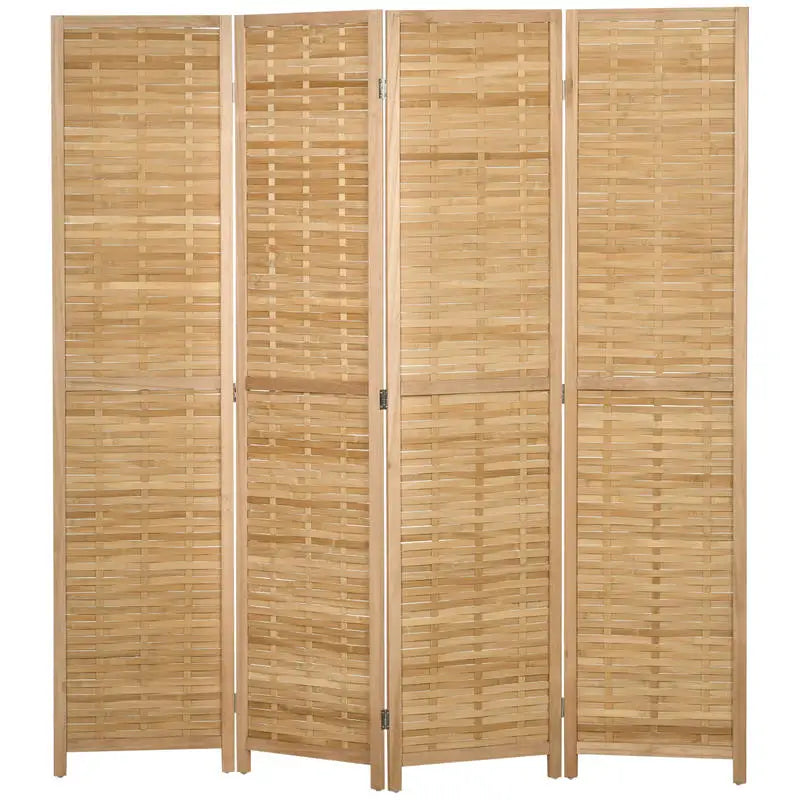 Paravent 4 Panneaux Bambou Naturel — Cloison Légère 160 × 170 cm