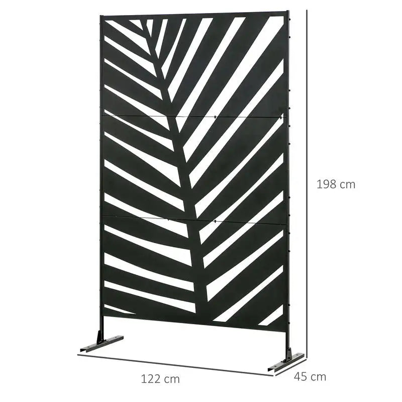 Paravent Extérieur Motif Palmier — Silhouette Raf Noire, Design Tropical