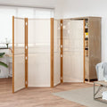 Paravent 4 Panneaux Tissu Blanc Crème — Grand Séparateur 280 × 180 cm