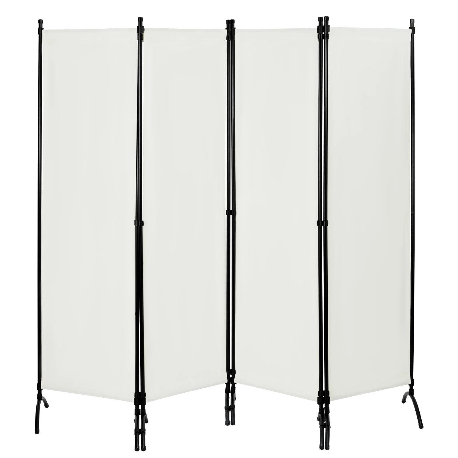 Paravent 4 Panneaux Crème — Cloison Légère Intérieur & Extérieur 224 × 182 cm