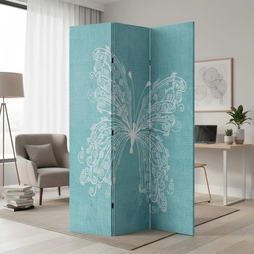 Paravent Imprimé Motif Papillons — Décoration Artistique, Largeur au Choix