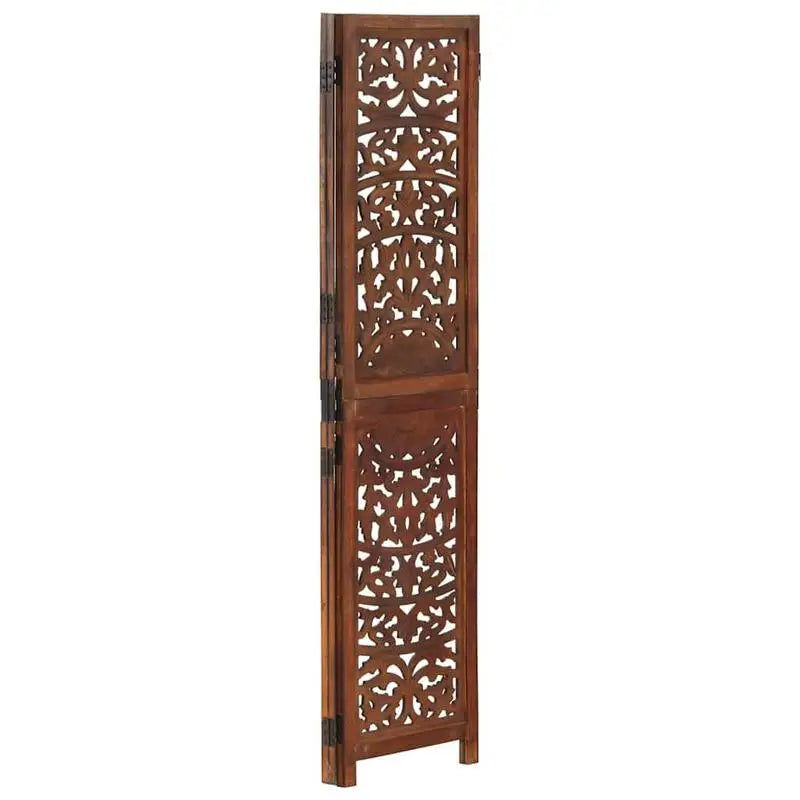 Paravent Sculpté Bois de Manguier Massif — Motif Arabesque Modèle 2