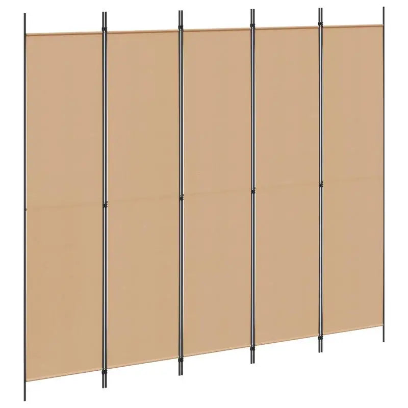 Paravent 5 Panneaux Tissu Beige — Grand Format 250 × 220 cm