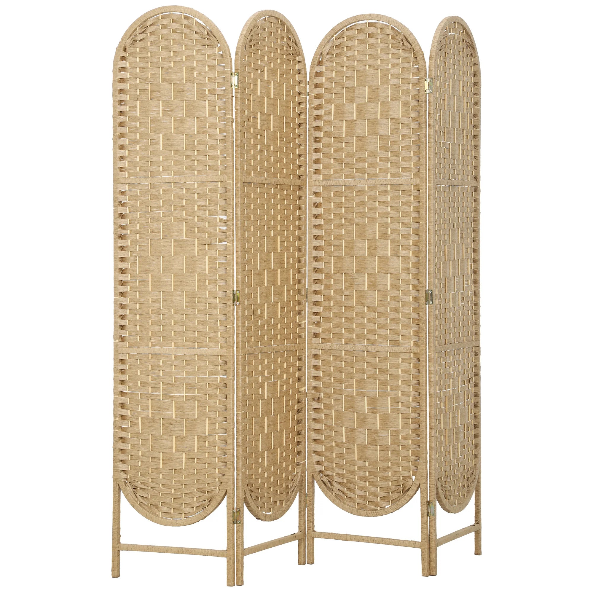 Paravent Bohème à Arche — Tissage Main, Coloris Naturel, Largeur au Choix