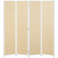 Paravent 4 Panneaux Bois Naturel — Format Carré 180 × 180 cm