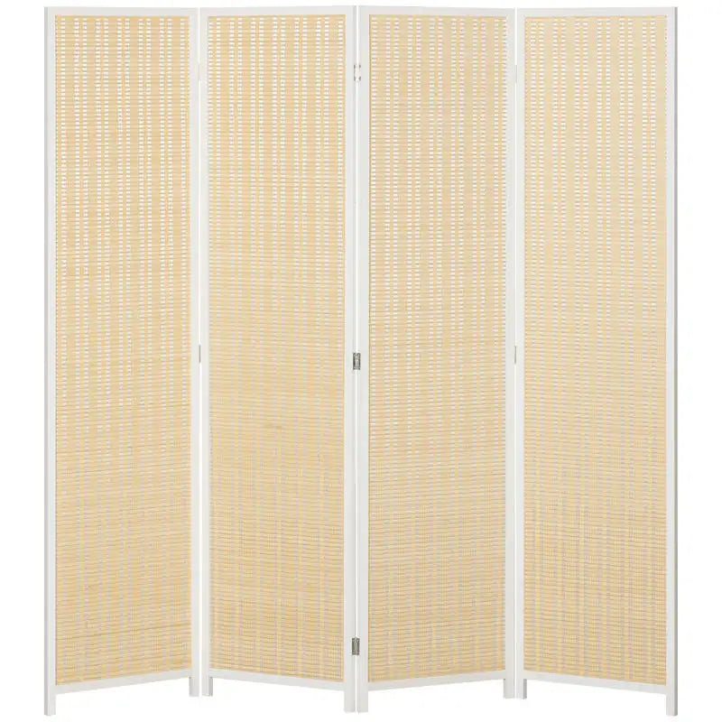 Paravent 4 Panneaux Bois Naturel — Format Carré 180 × 180 cm