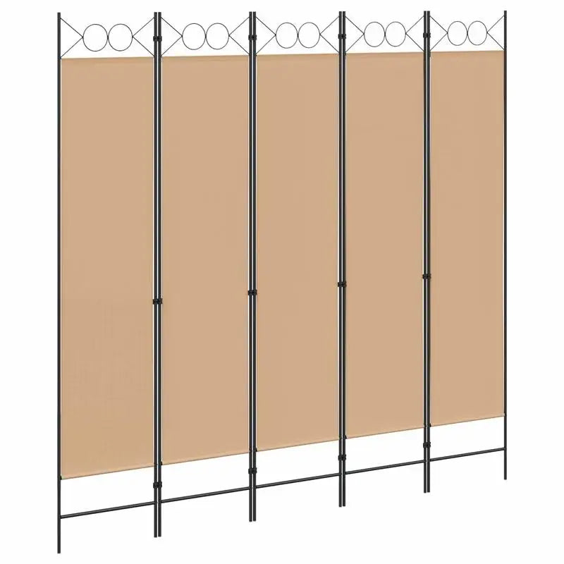 Paravent 3 Panneaux Tissu Beige — Cloison Pliable, Protection Solaire & Intimité