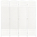 Paravent 4 Panneaux Blanc — Cloison Pliable Chambre & Salon 160 × 170 cm