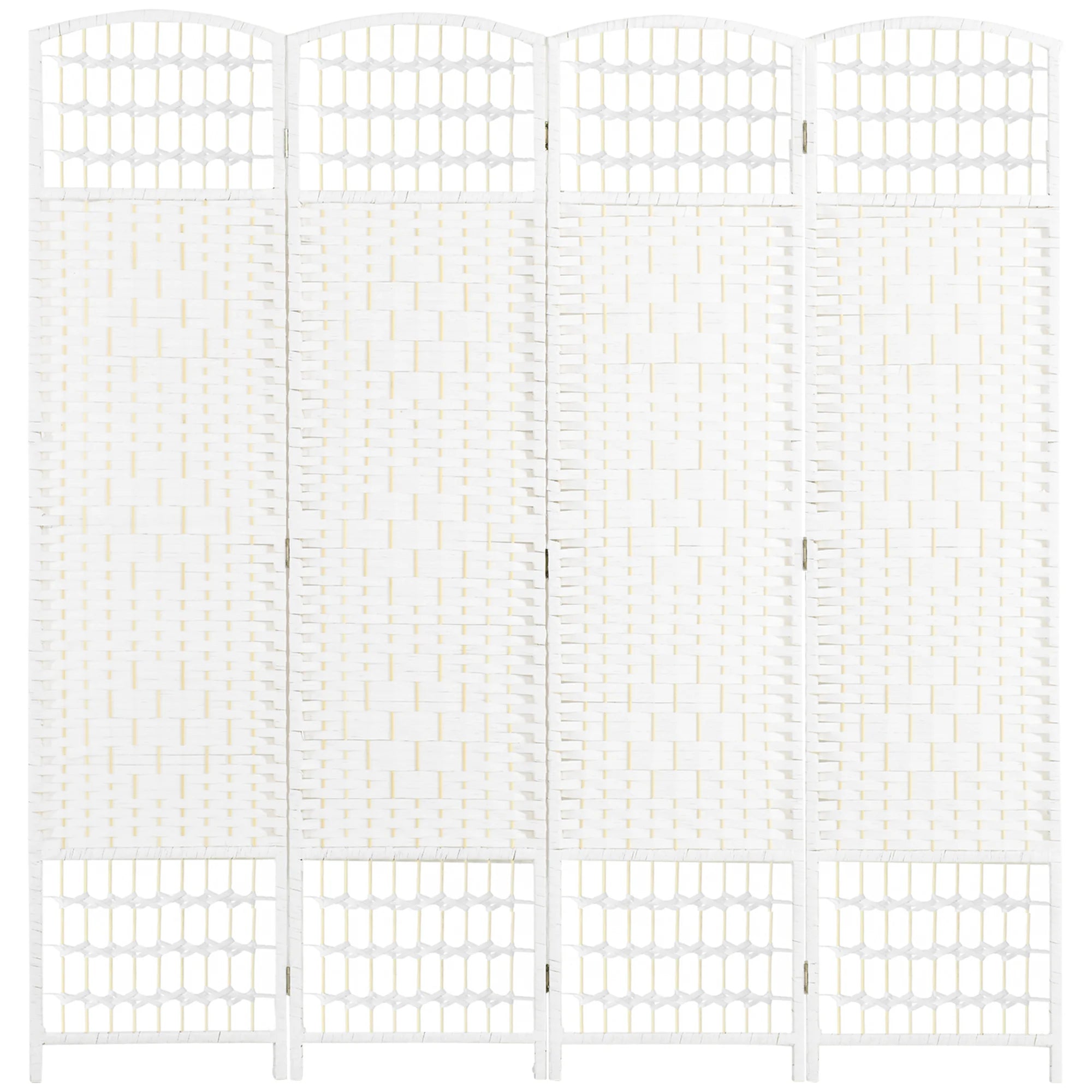 Paravent 4 Panneaux Blanc — Cloison Pliable Chambre & Salon 160 × 170 cm