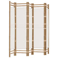 Paravent 5 Panneaux Bambou & Toile — Cloison Légère 200 cm