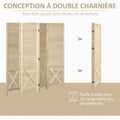 Paravent 4 Panneaux Bois Perforé 152×145 cm