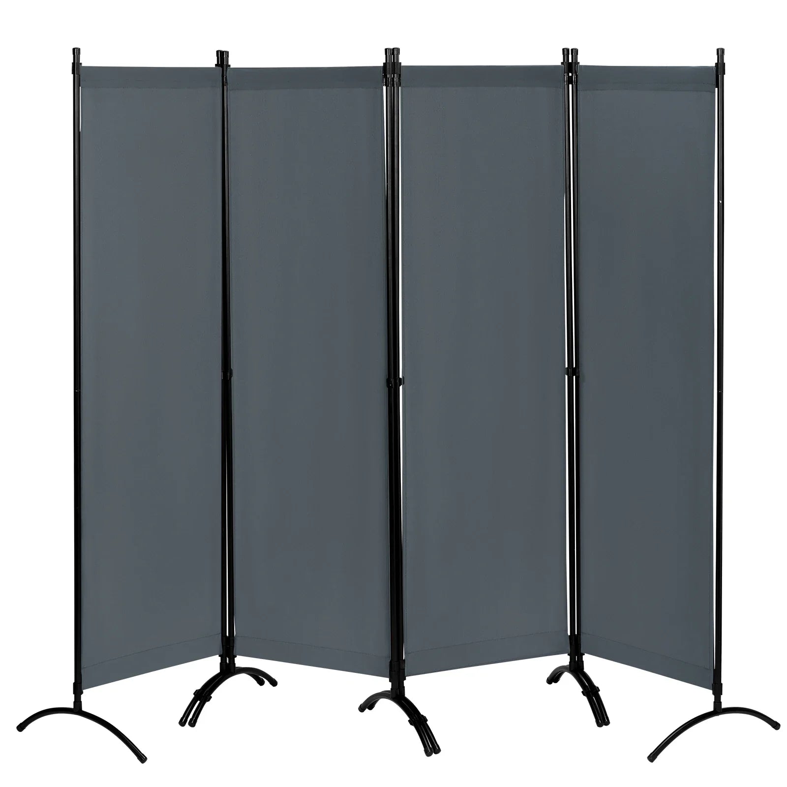 Paravent 4 Panneaux Gris Foncé 224×182 cm — Intérieur & Balcon