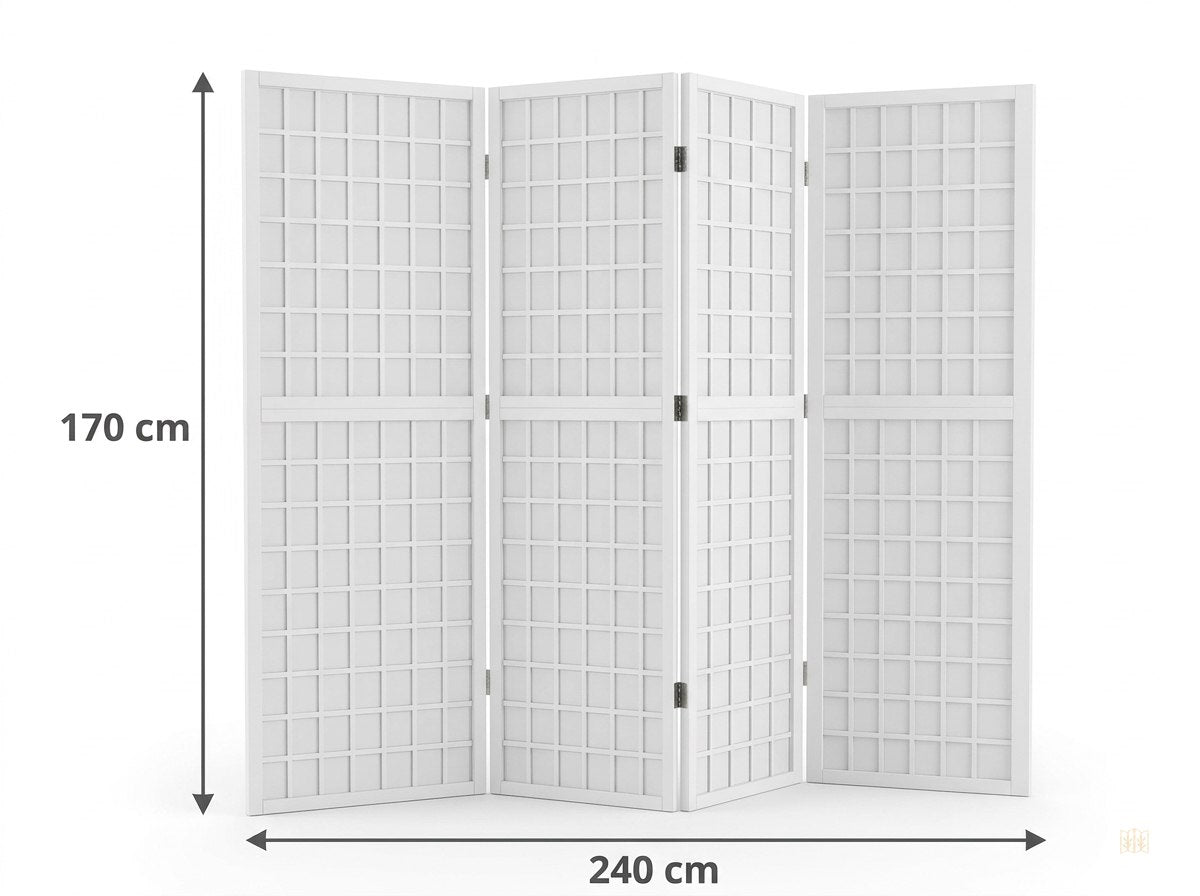 paravent 3 panneaux blanc cloison 120x170 - dimensions