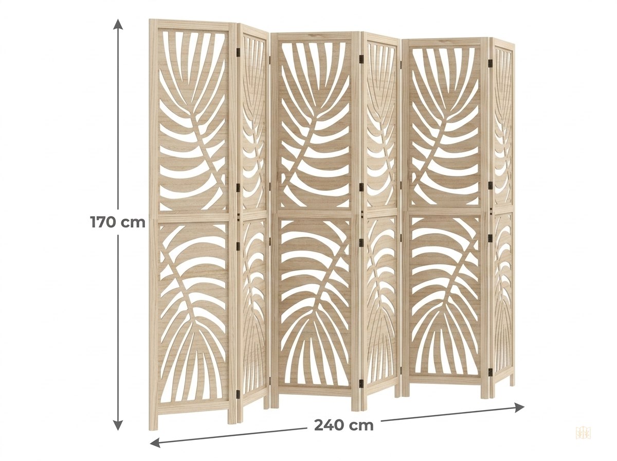 paravent 3 panneaux feuilles tropicales 120x170 - dimensions