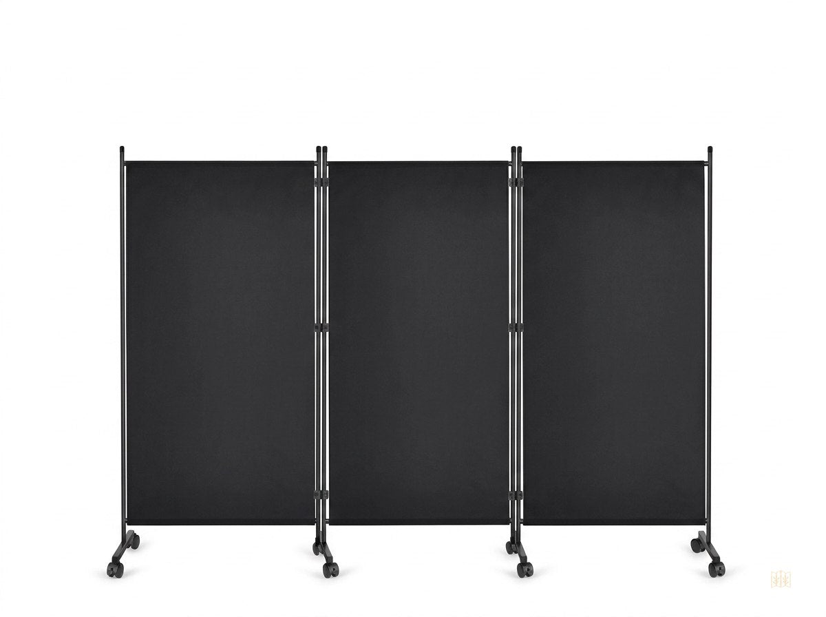 paravent 3 panneaux roulettes mobile interieur - fondsblanc