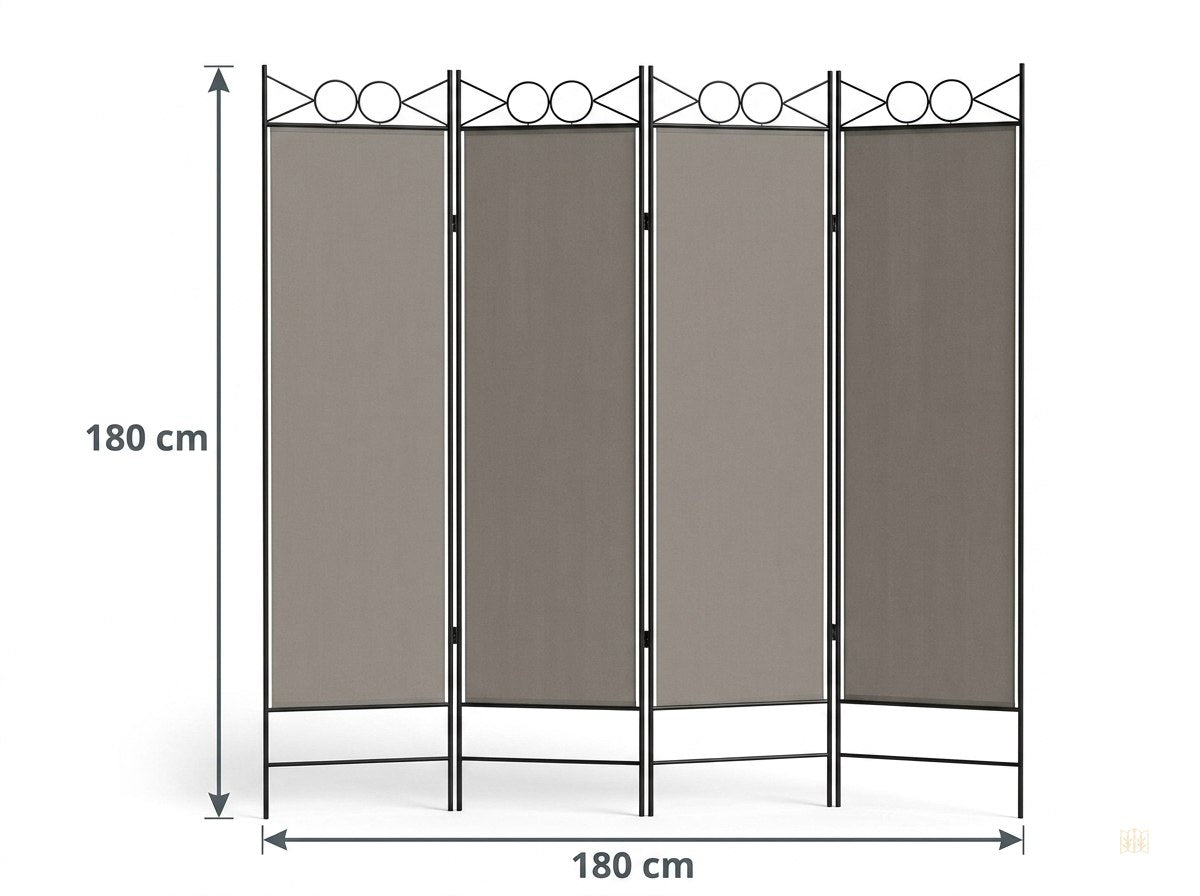 Paravent 3 panneaux tissu léger discret - dimensions