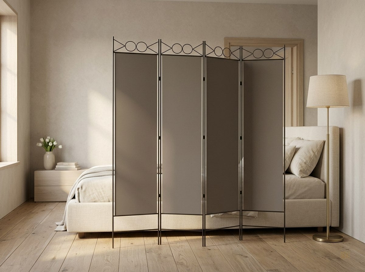 Paravent 3 panneaux tissu léger discret - vue lifestyle 2