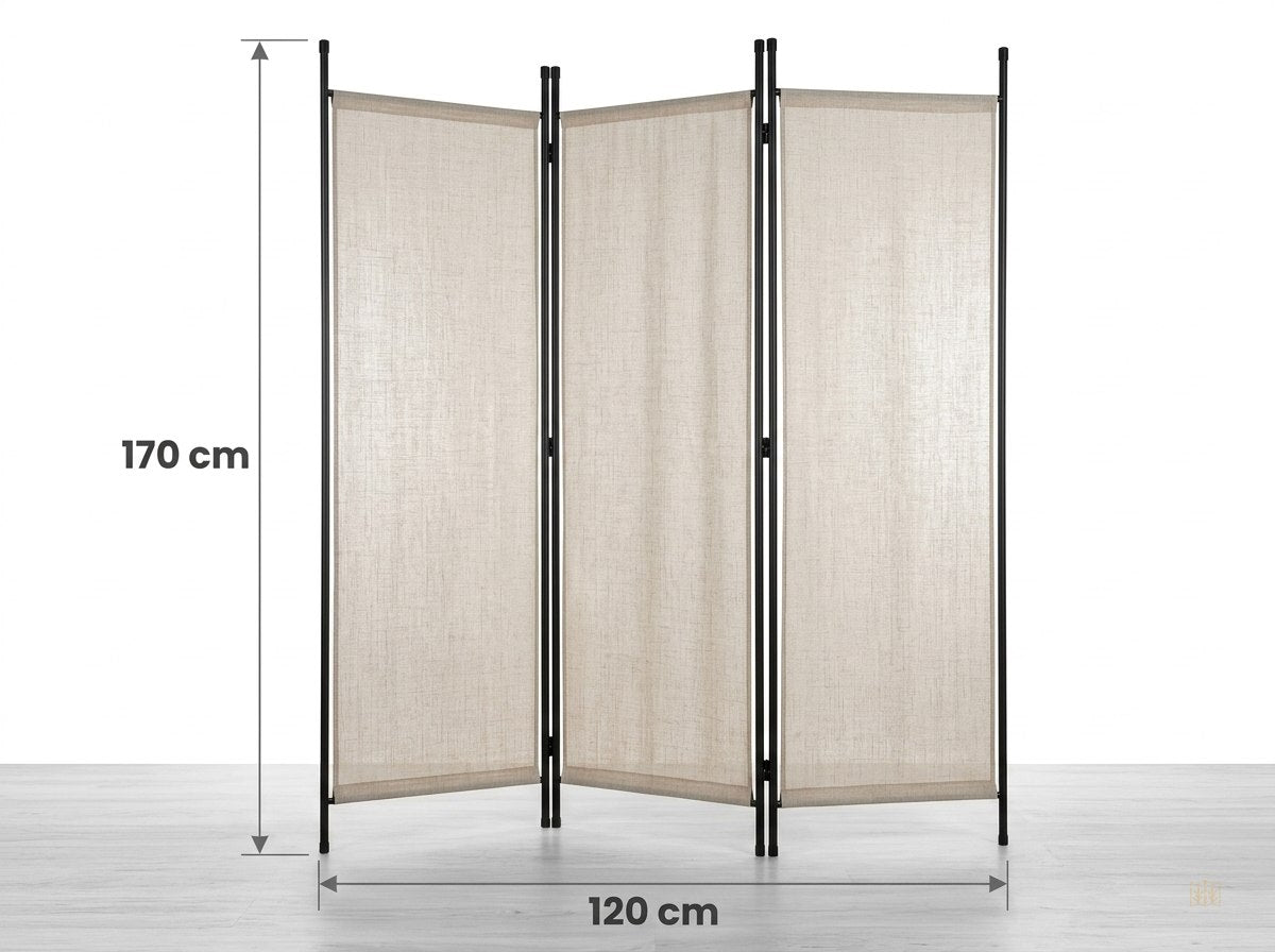paravent 3 panneaux tissu translucide lumineux - dimensions