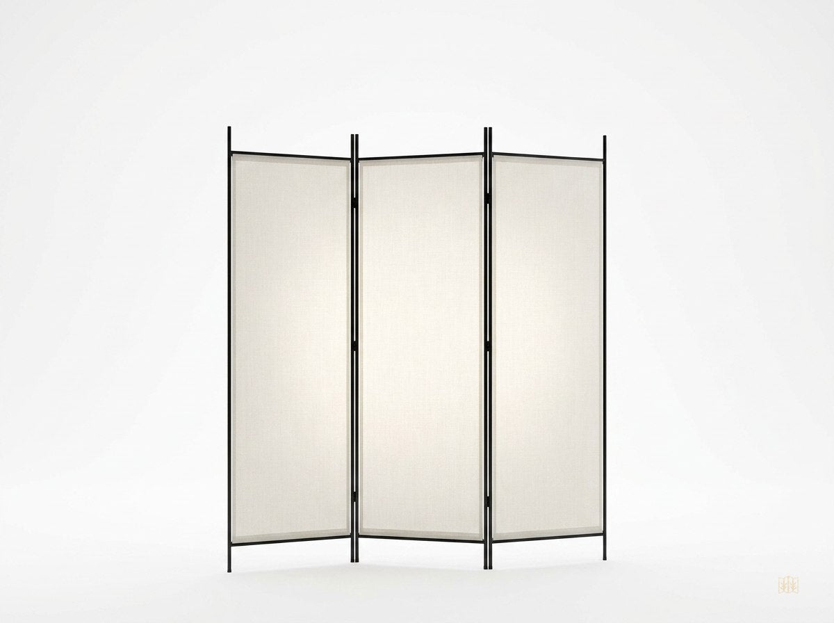 paravent 3 panneaux tissu translucide lumineux - fondsblanc