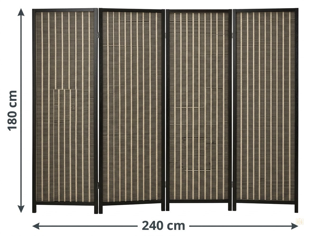 paravent 4 panneaux bambou carre 180x180 - dimensions