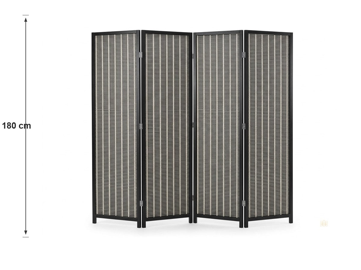 Paravent 4 Panneaux en Bambou — Grand Format Carré 180 × 180 cm