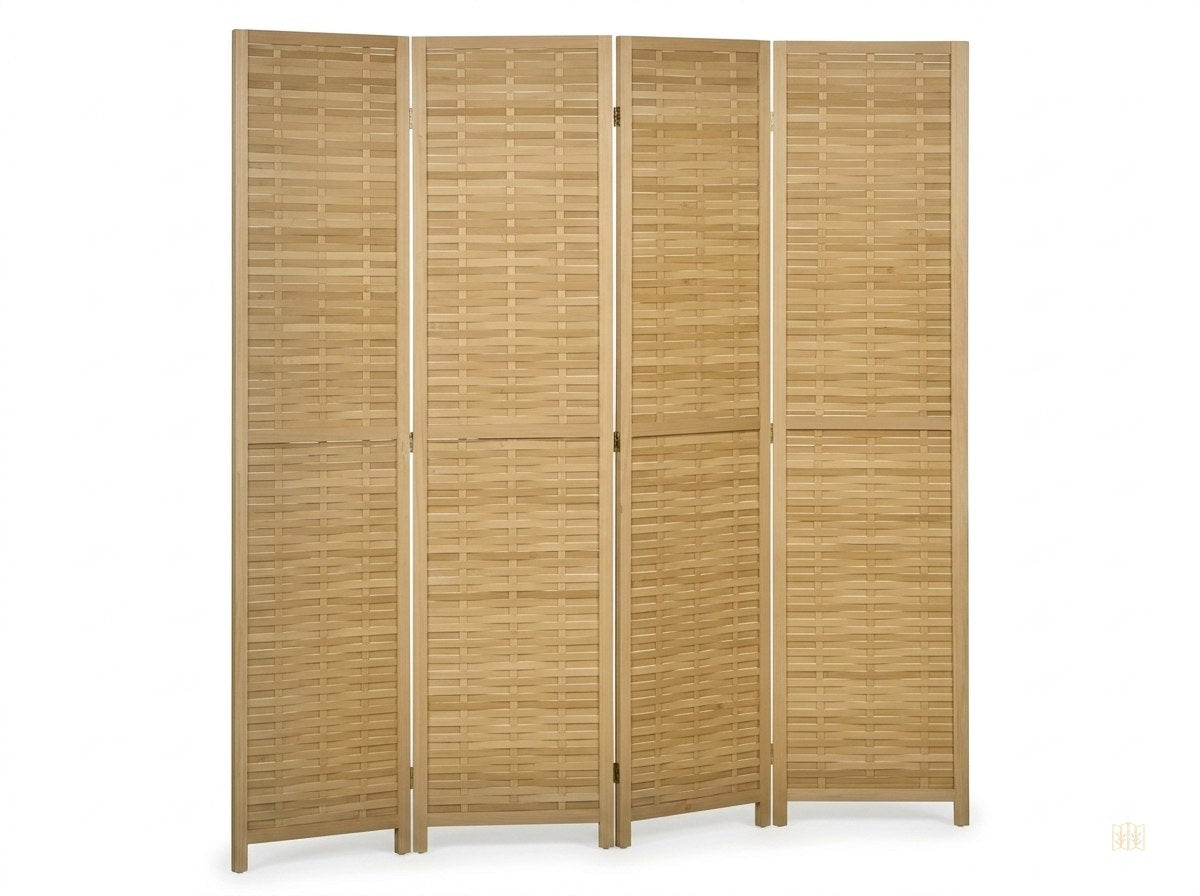 Paravent 4 Panneaux Bambou Naturel — Cloison Légère 160 × 170 cm
