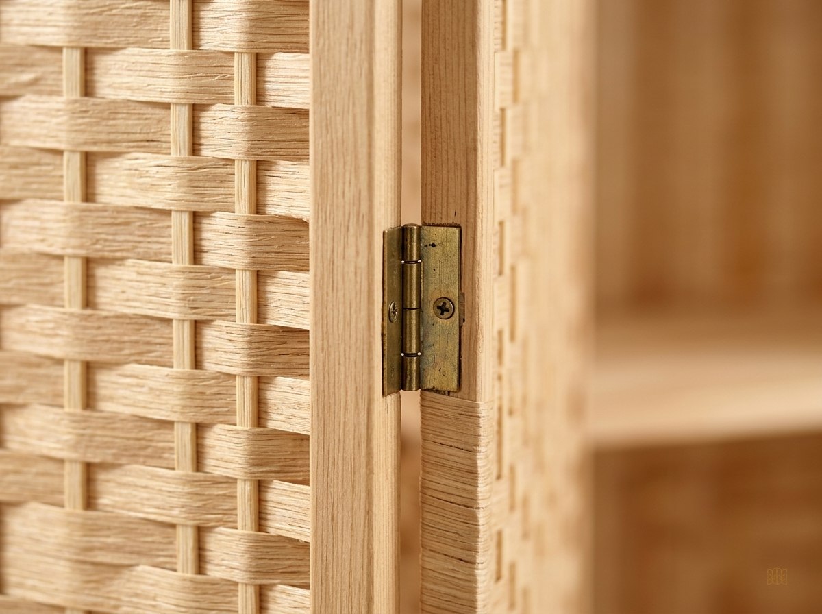 Paravent 4 panneaux bois étagères 160x170 - détail