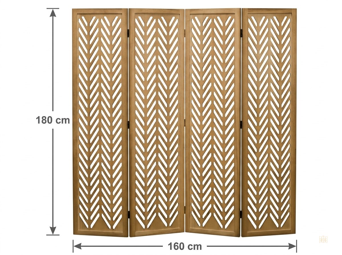 paravent 4 panneaux paulownia pliage express - dimensions
