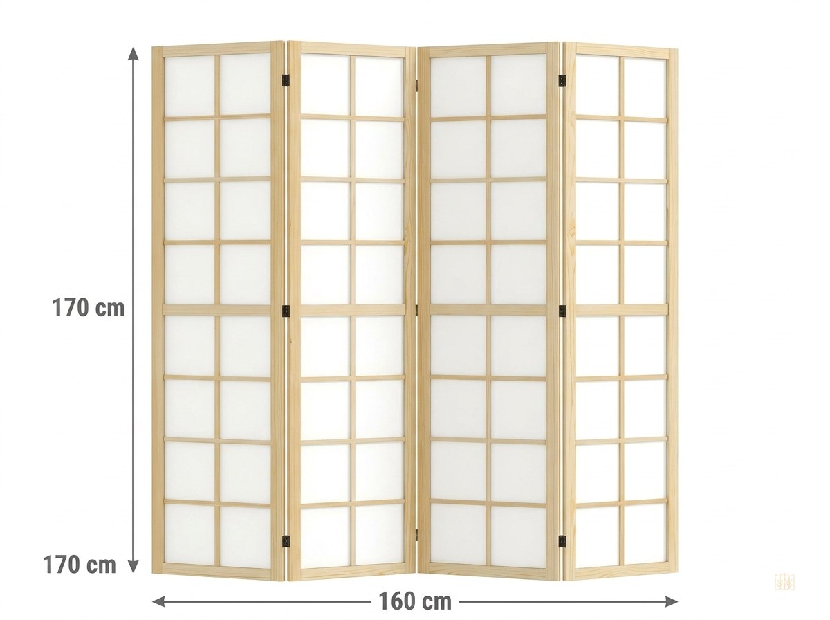 paravent 4 panneaux portable leger 160x170 - dimensions