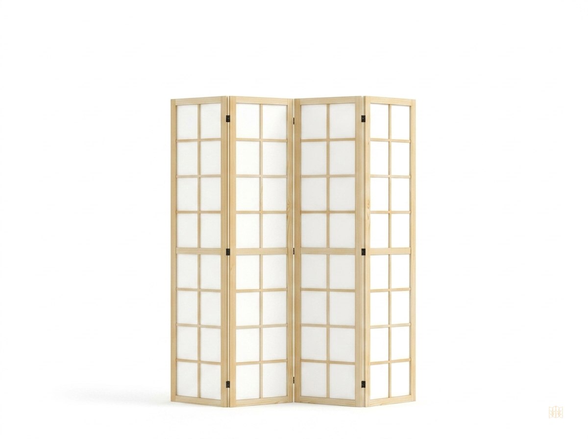 paravent 4 panneaux portable leger 160x170 - fondsblanc
