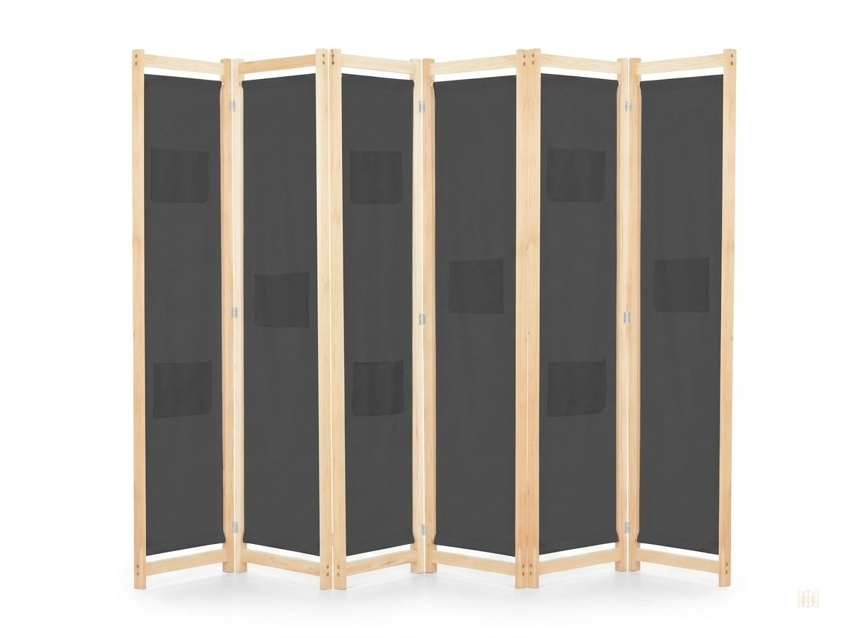 paravent 4 panneaux tissu gris acoustique 240x170 - fondsblanc