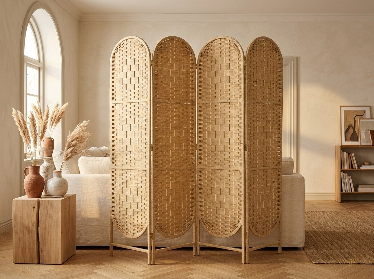 paravent boheme arche tissage main - lifestyle