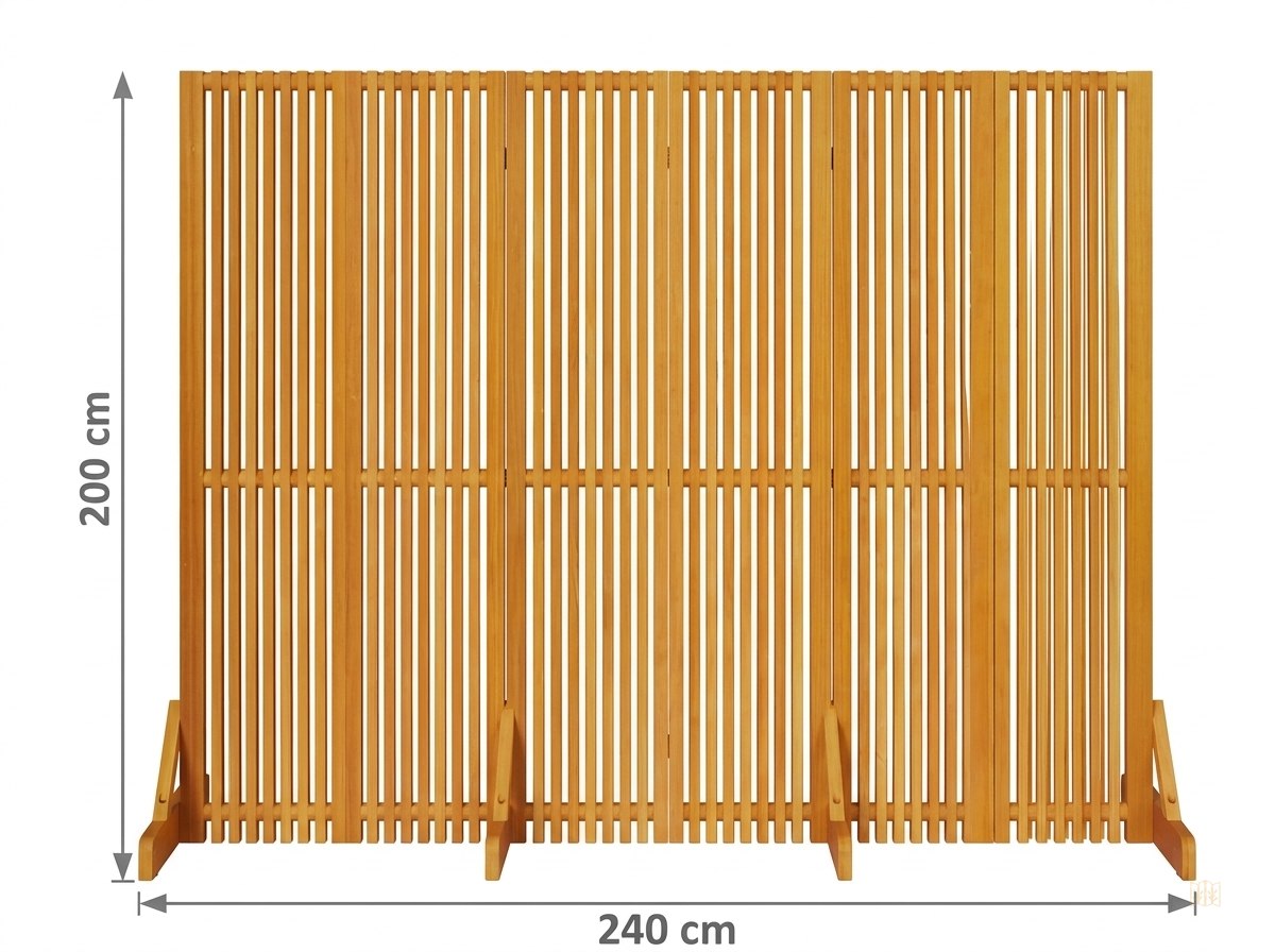 paravent bois massif miel hauteur 110 200cm - dimensions