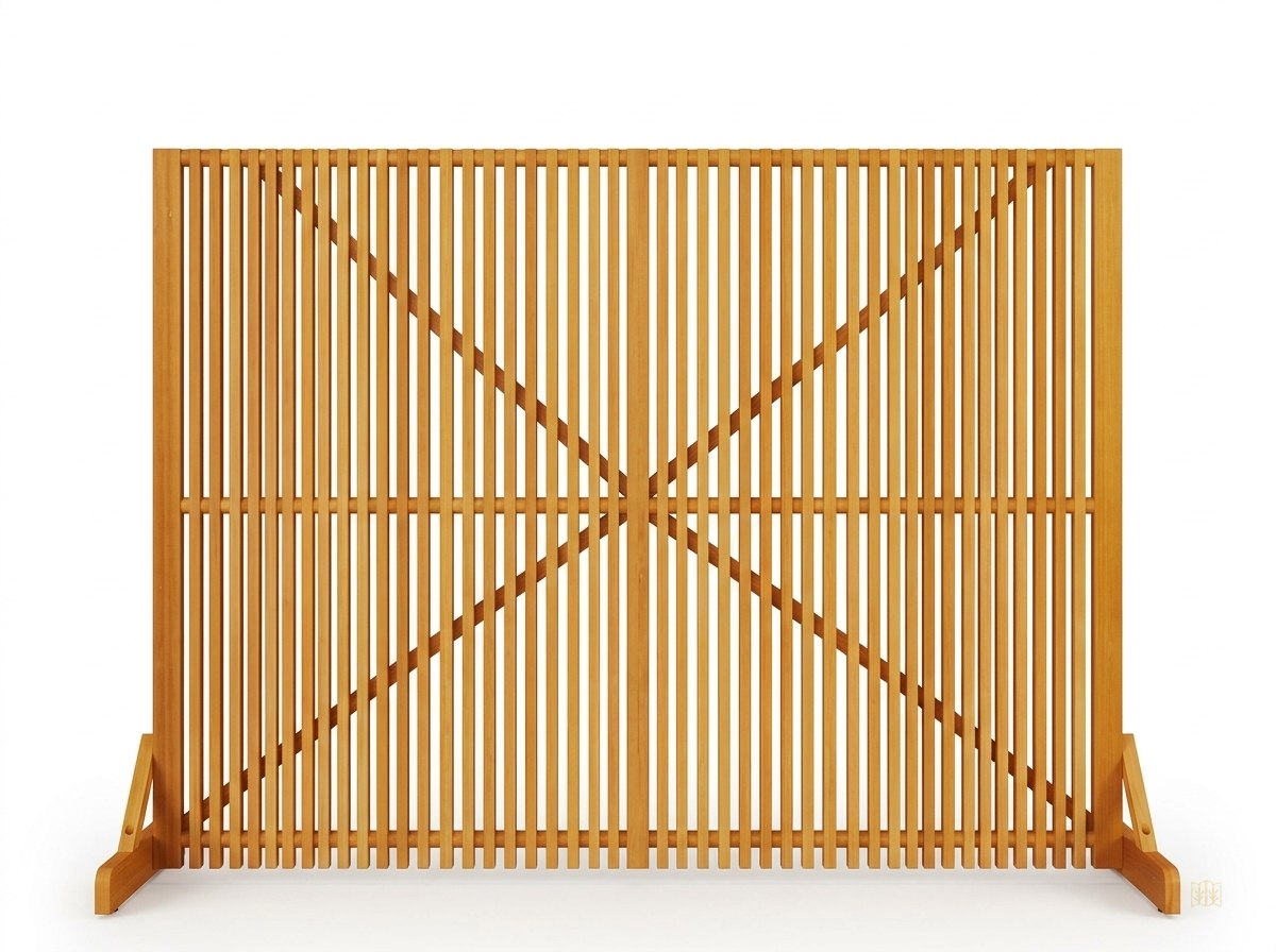 paravent bois massif miel hauteur 110 200cm - fondsblanc