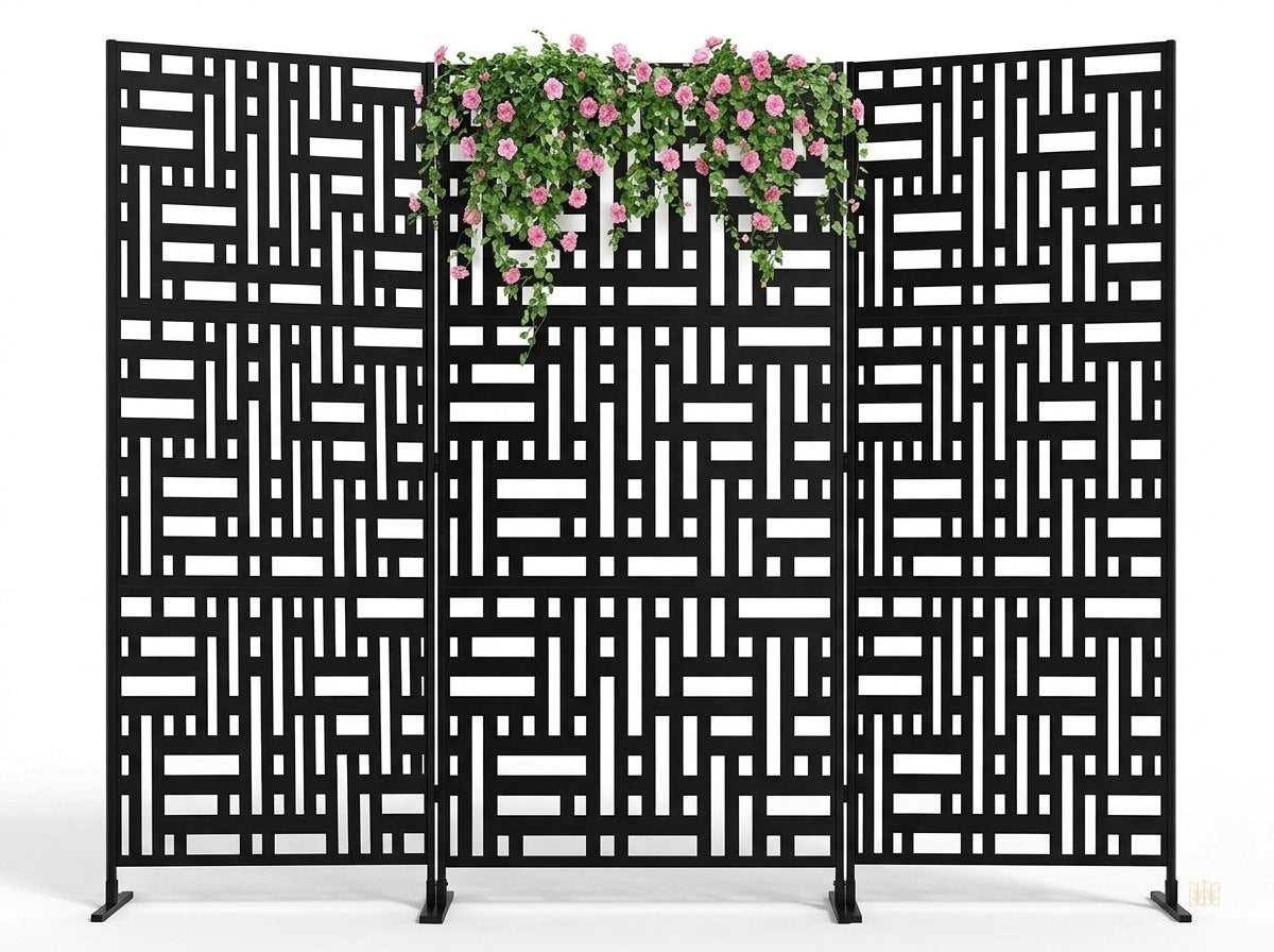 paravent exterieur metal inoxydable brise vue - fondsblanc
