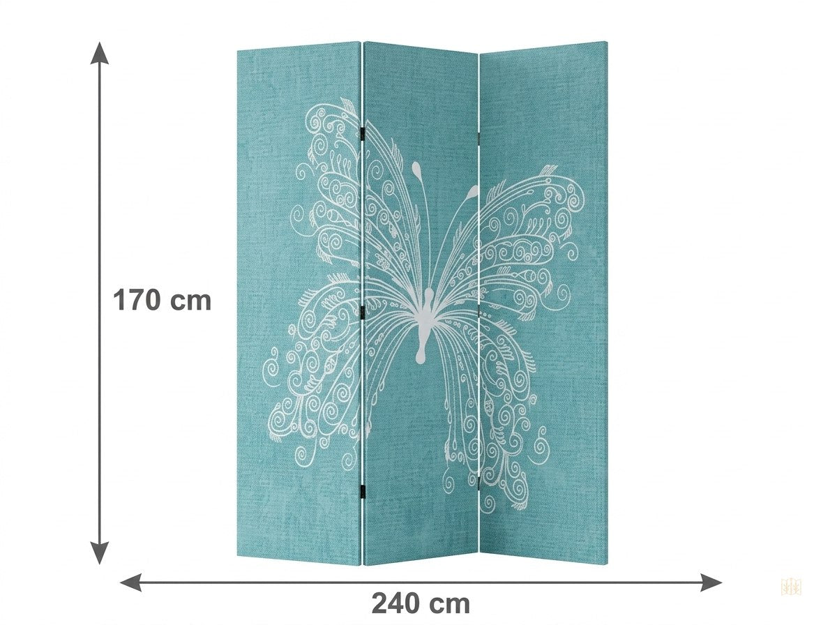 paravent imprime motif papillons - dimensions