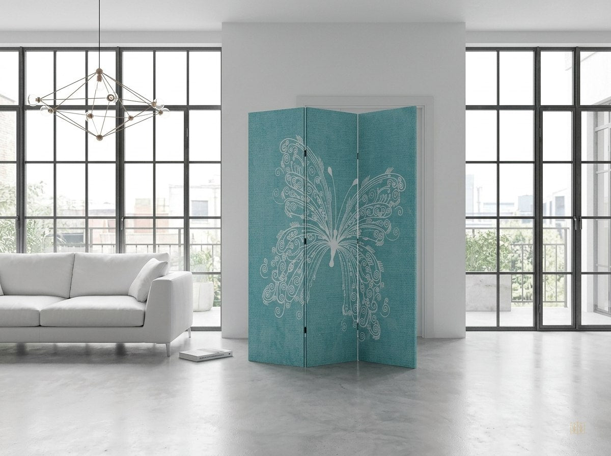paravent imprime motif papillons - lifestyle