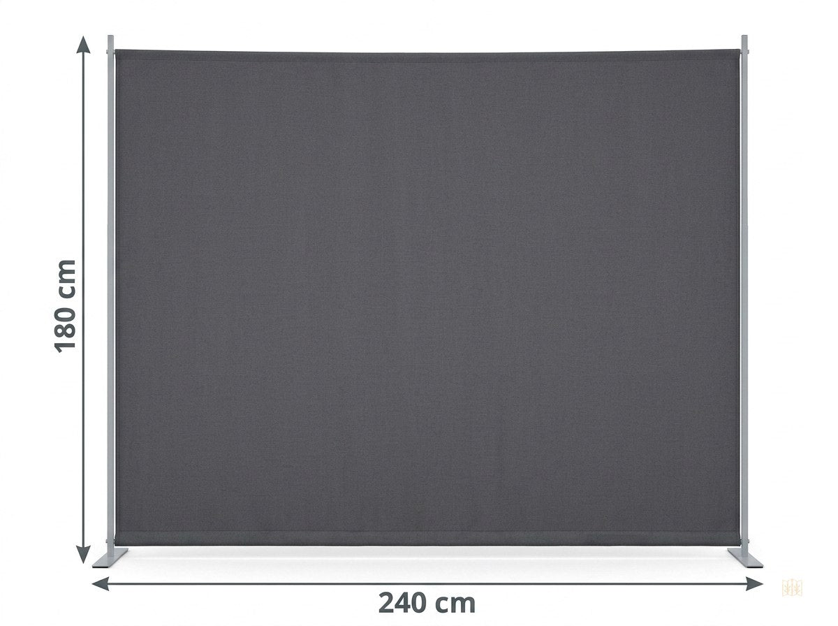 paravent tissu gris grand format 180x180 - dimensions