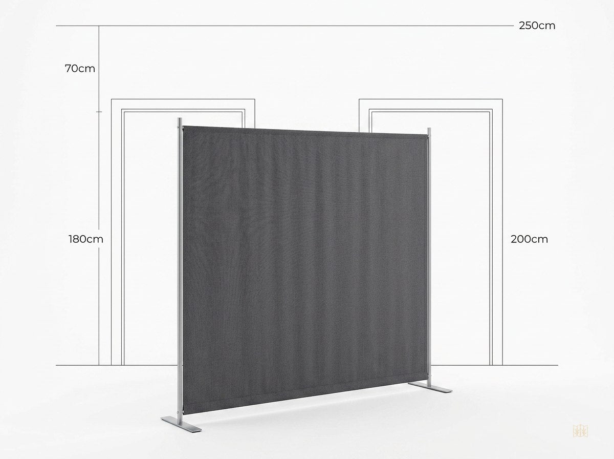 paravent tissu gris grand format 180x180 - fondsblanc